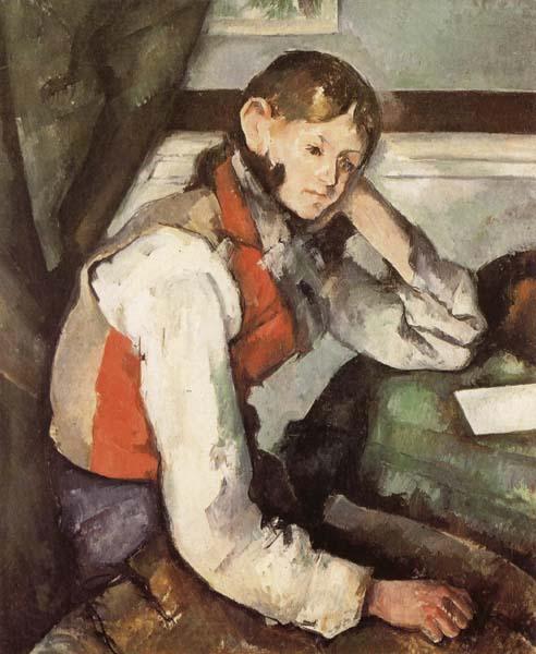 Paul Cezanne Garcon au gilet rouge Norge oil painting art